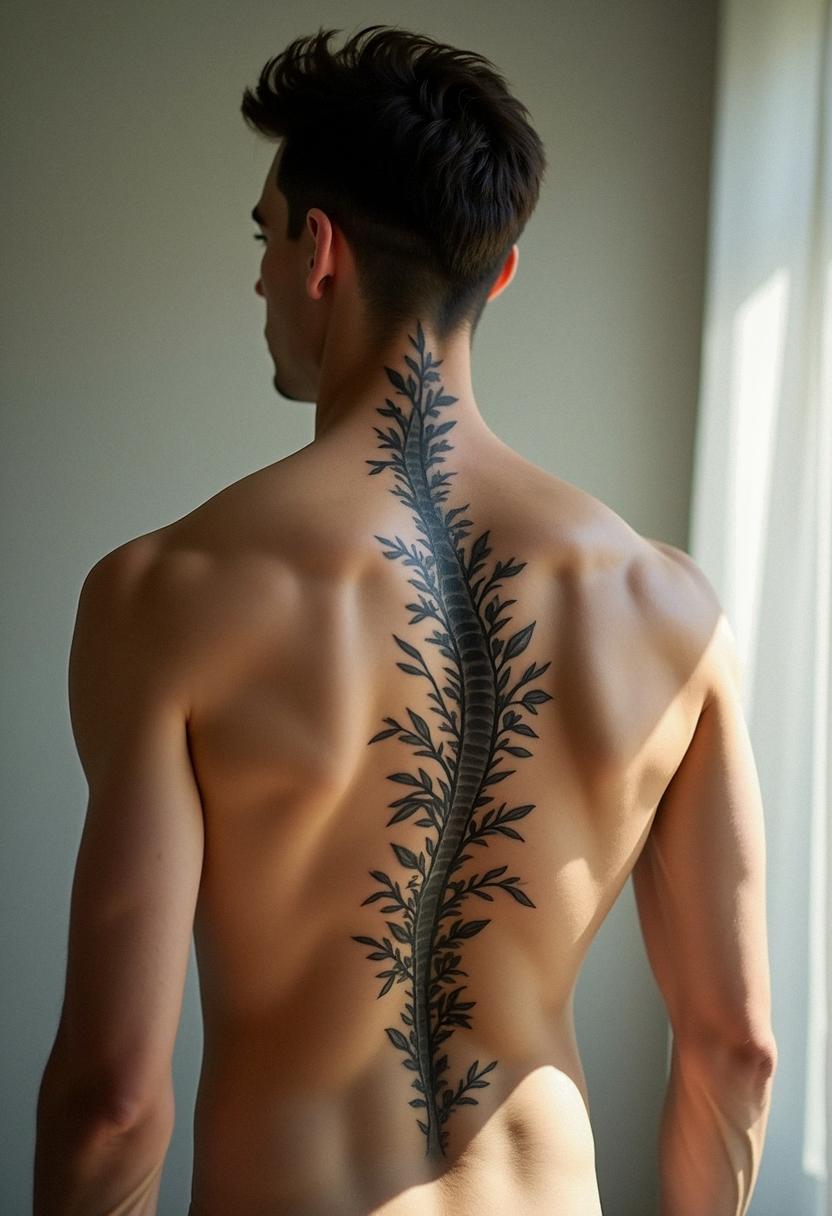 spine tattoos for men