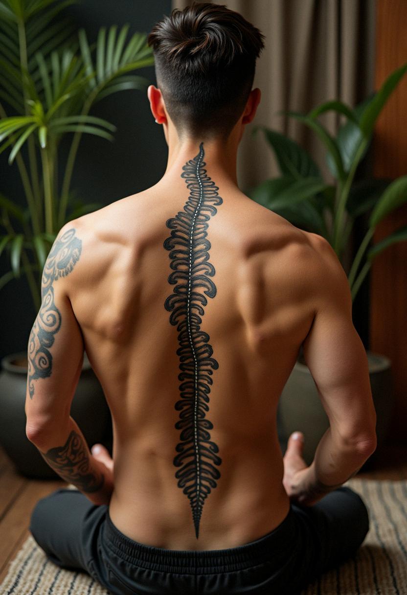 spine tattoos for men