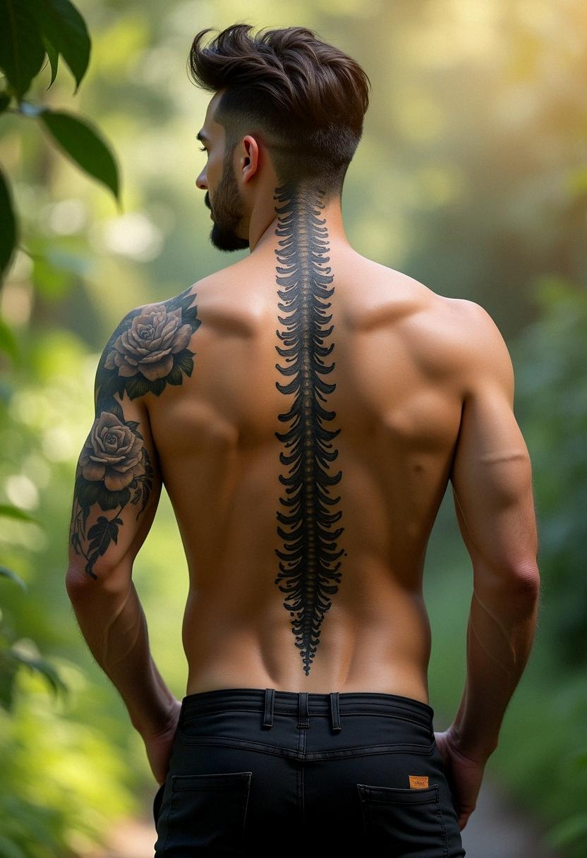spine tattoos for men