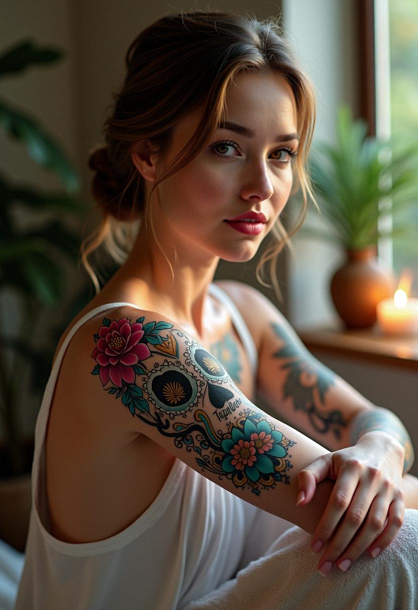 sugar skull tattoo