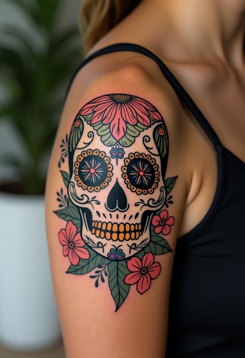 sugar skull tattoo