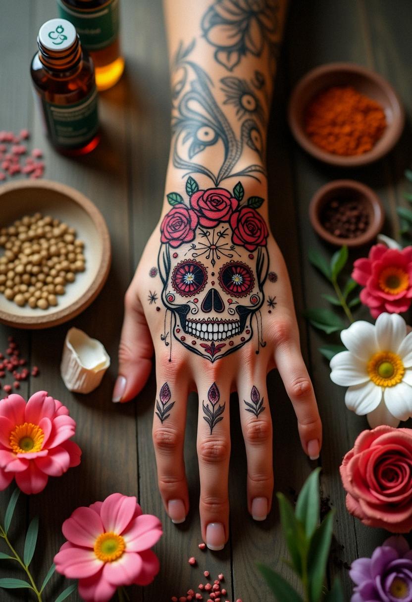 sugar skull tattoo