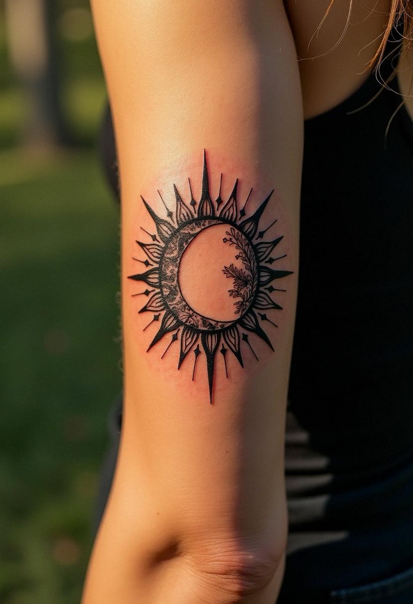 sun and moon tattoo