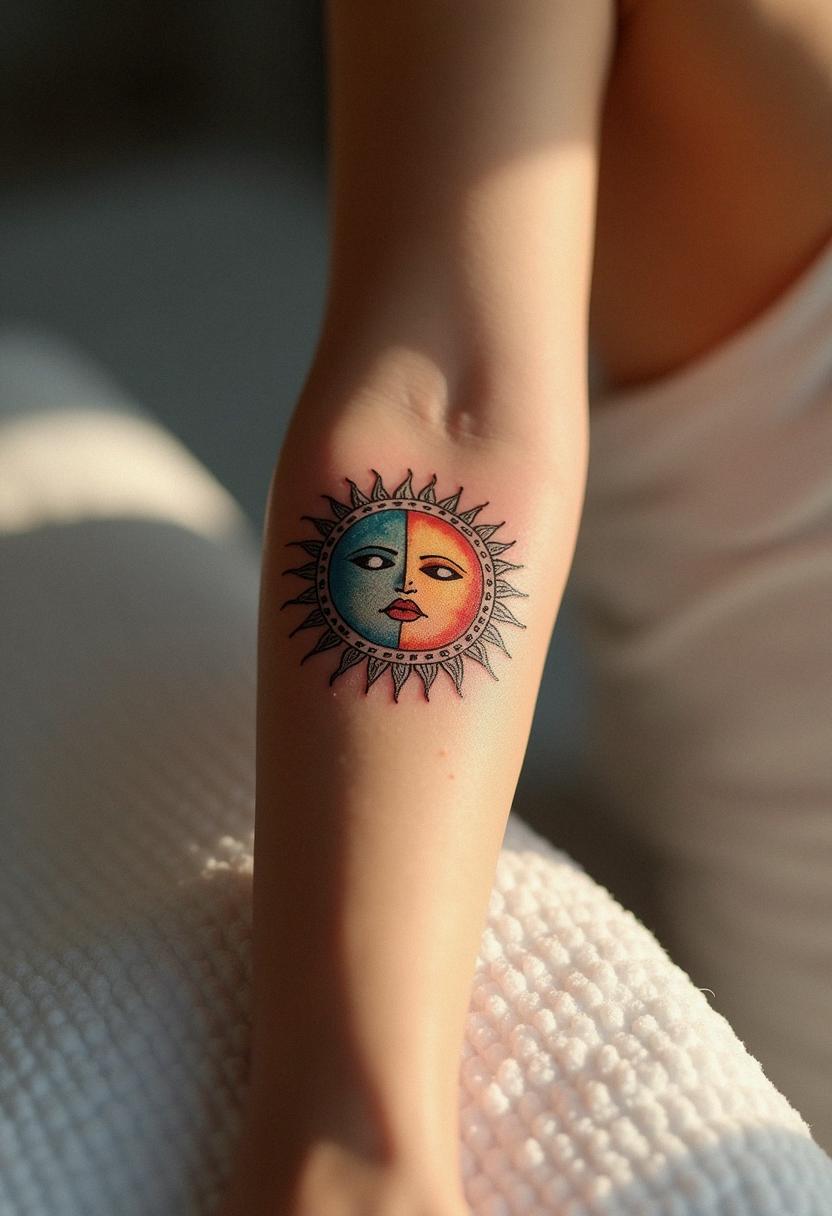 sun and moon tattoo