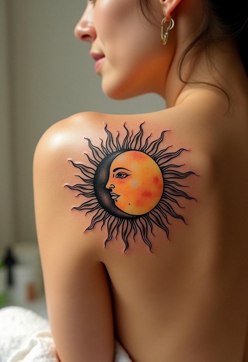 sun and moon tattoo