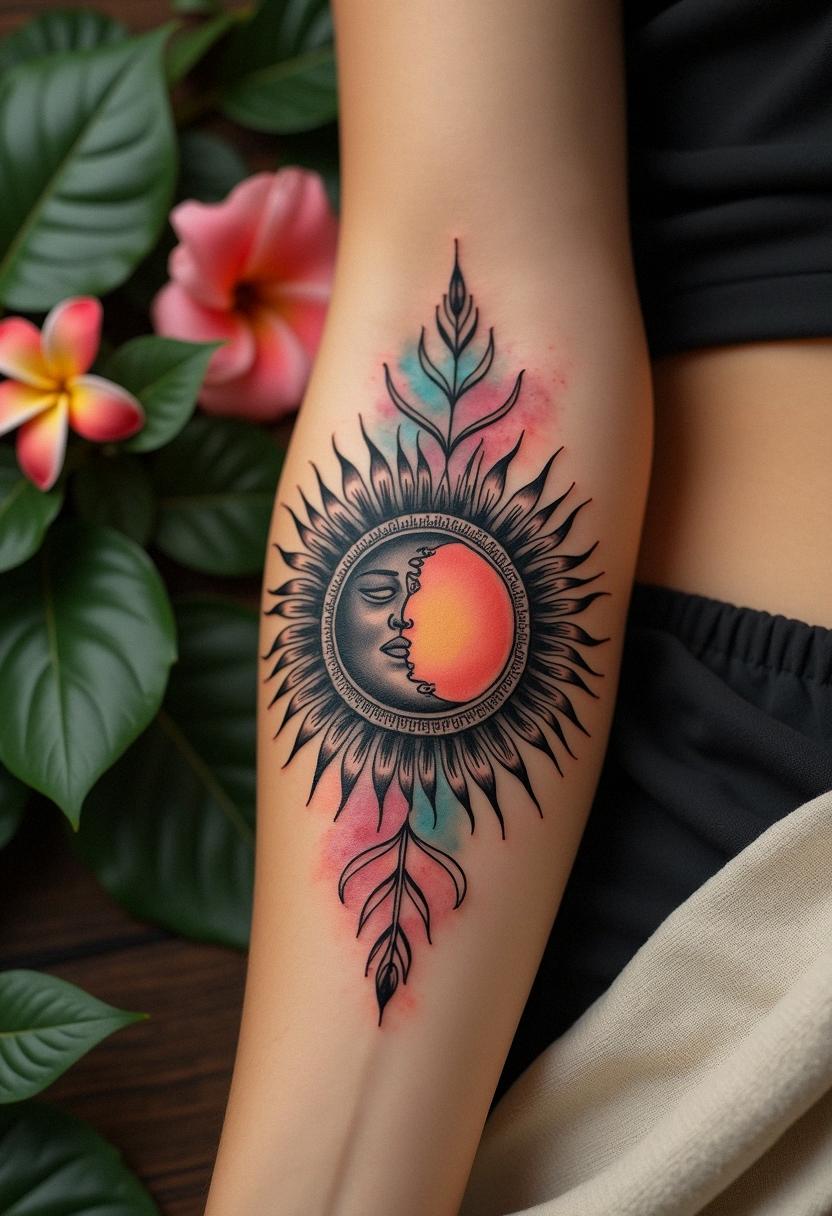 sun and moon tattoo