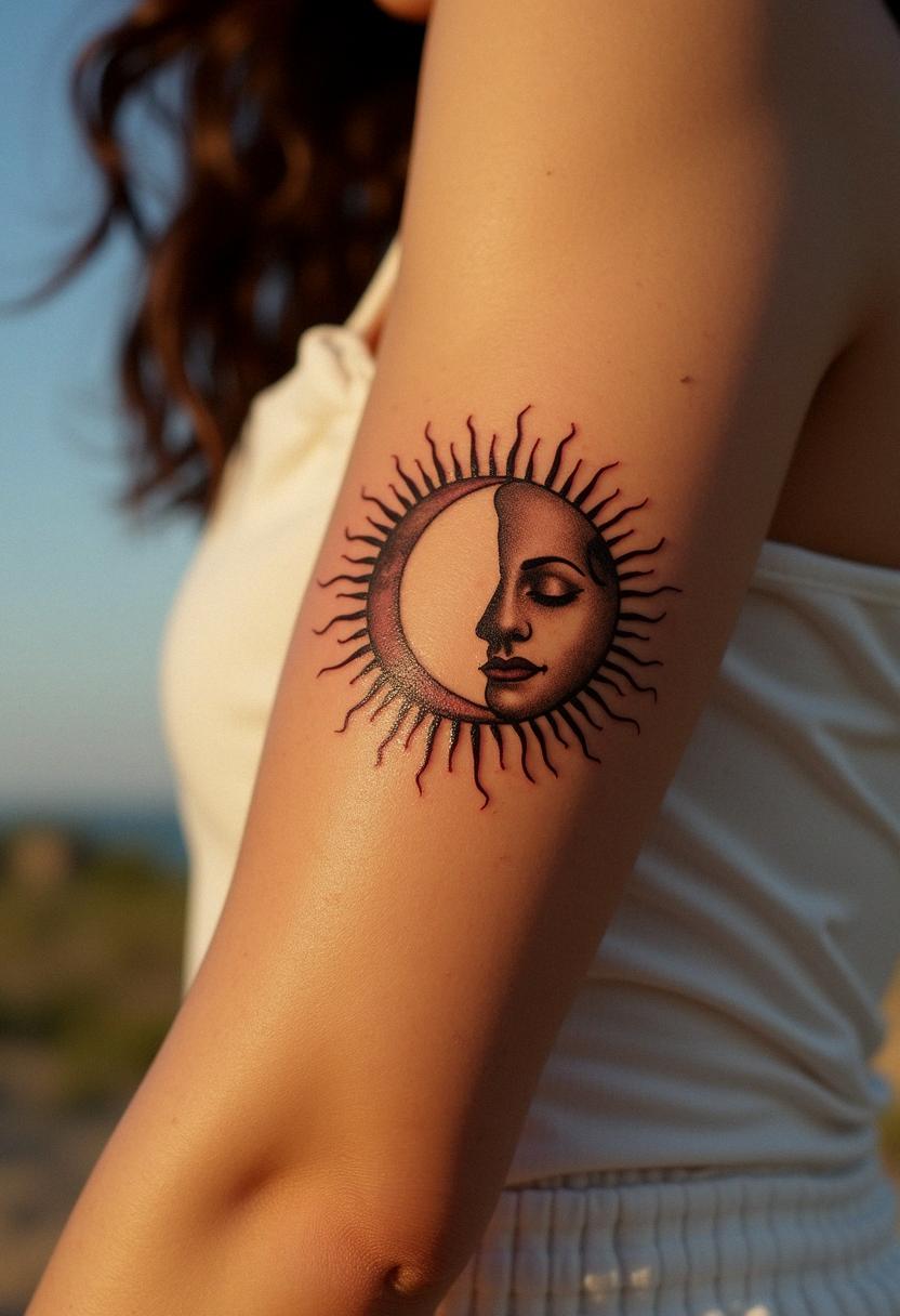 sun and moon tattoo