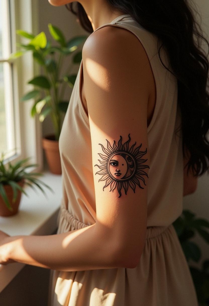 sun and moon tattoo