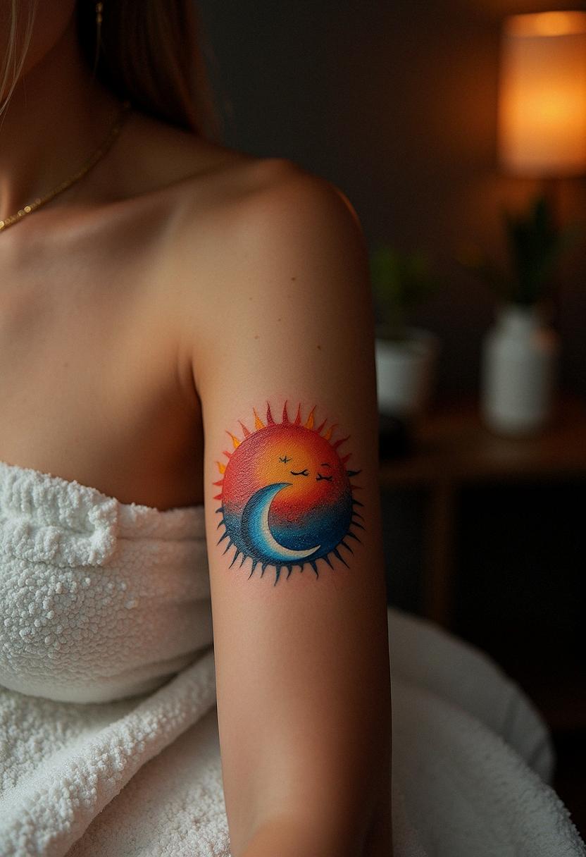sun and moon tattoo
