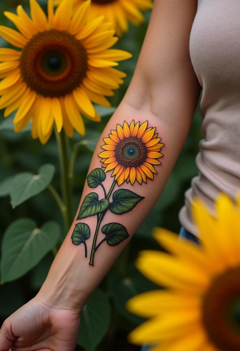 sunflower tattoos