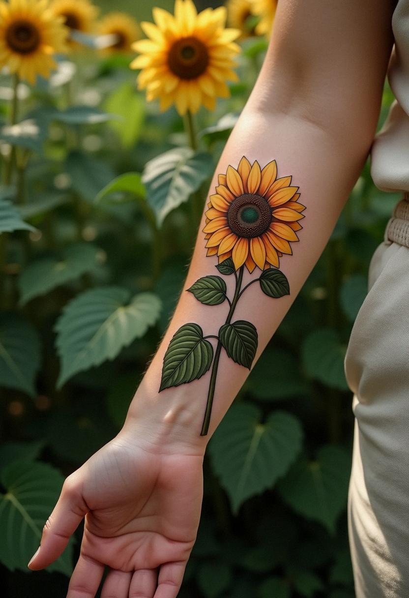 sunflower tattoos