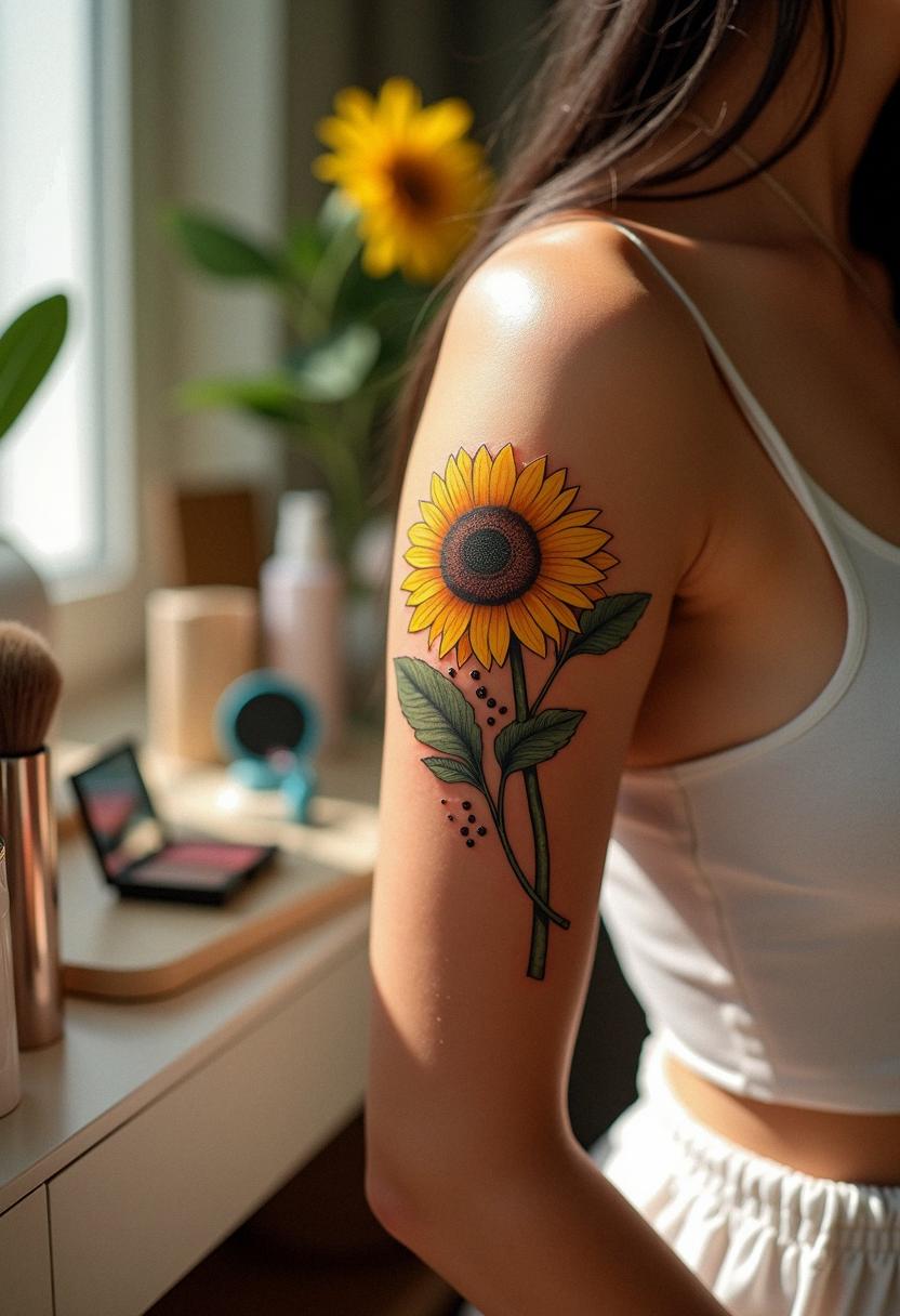 sunflower tattoos