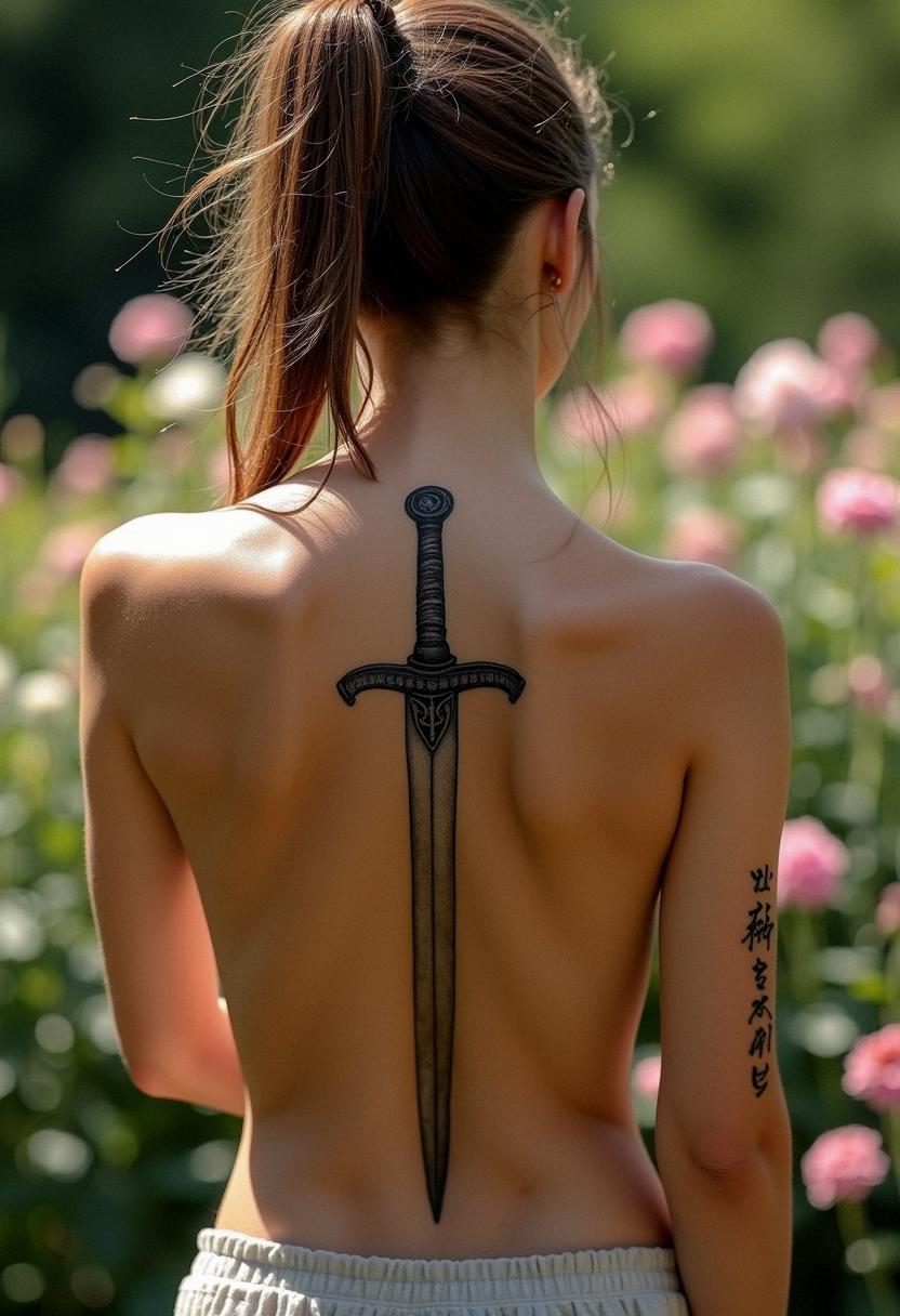 sword back tattoo