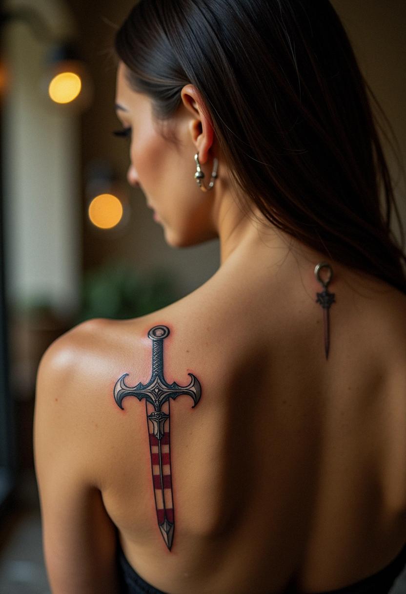 sword back tattoo