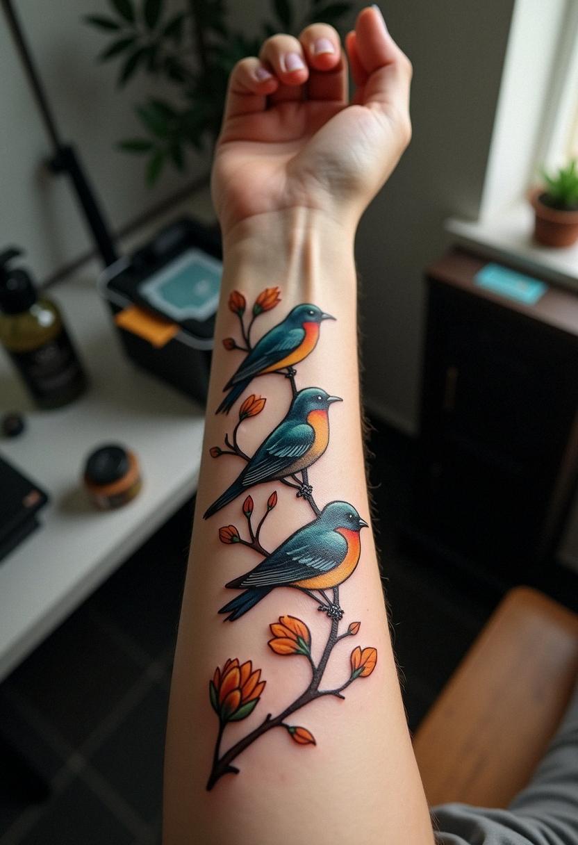 three birds tattoo