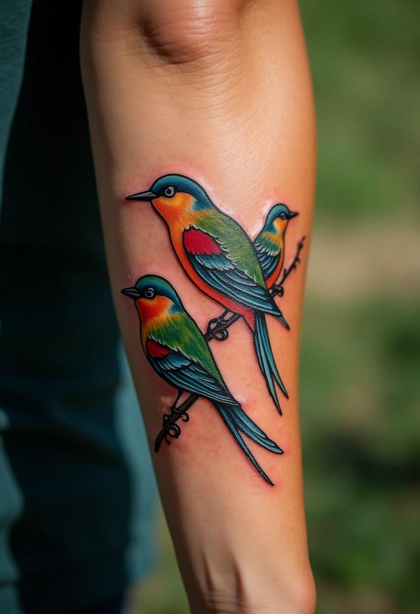 three birds tattoo