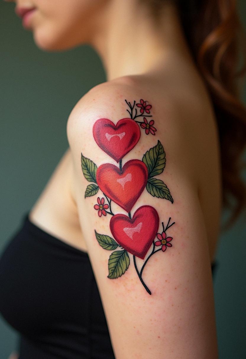 three hearts tattoo