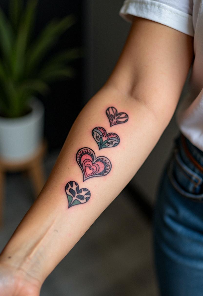 three hearts tattoo