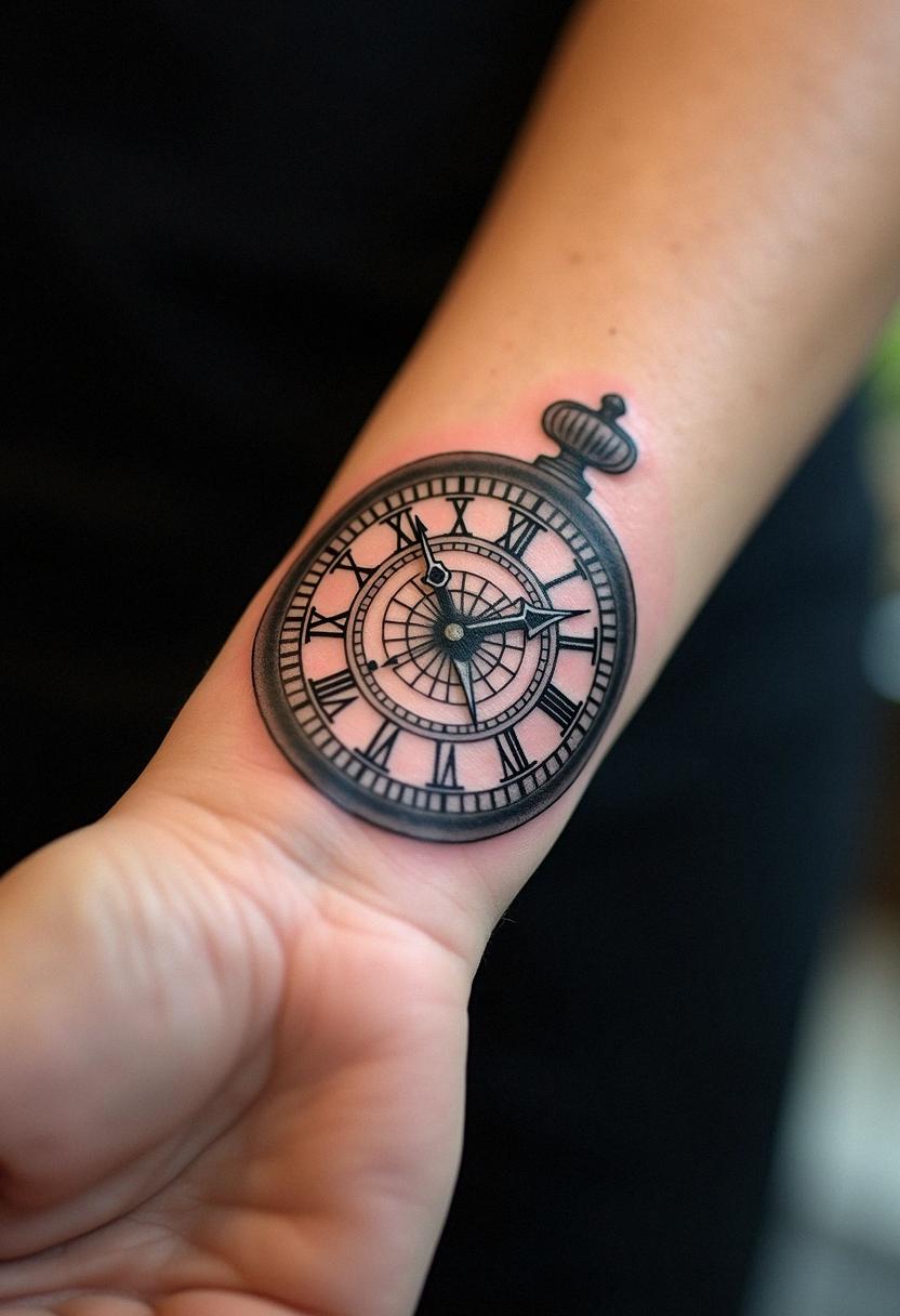 timeless clock tattoo