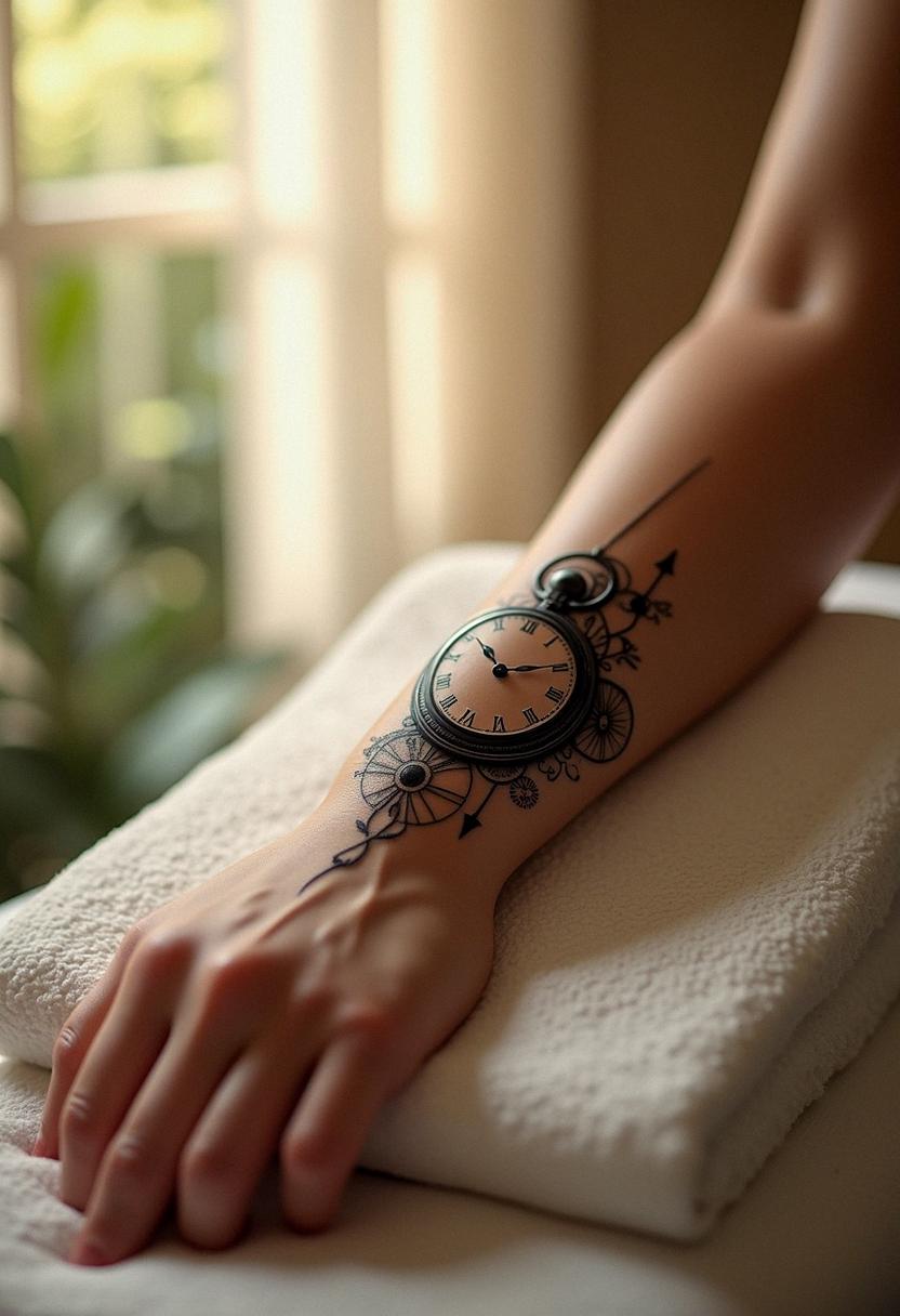timeless clock tattoo