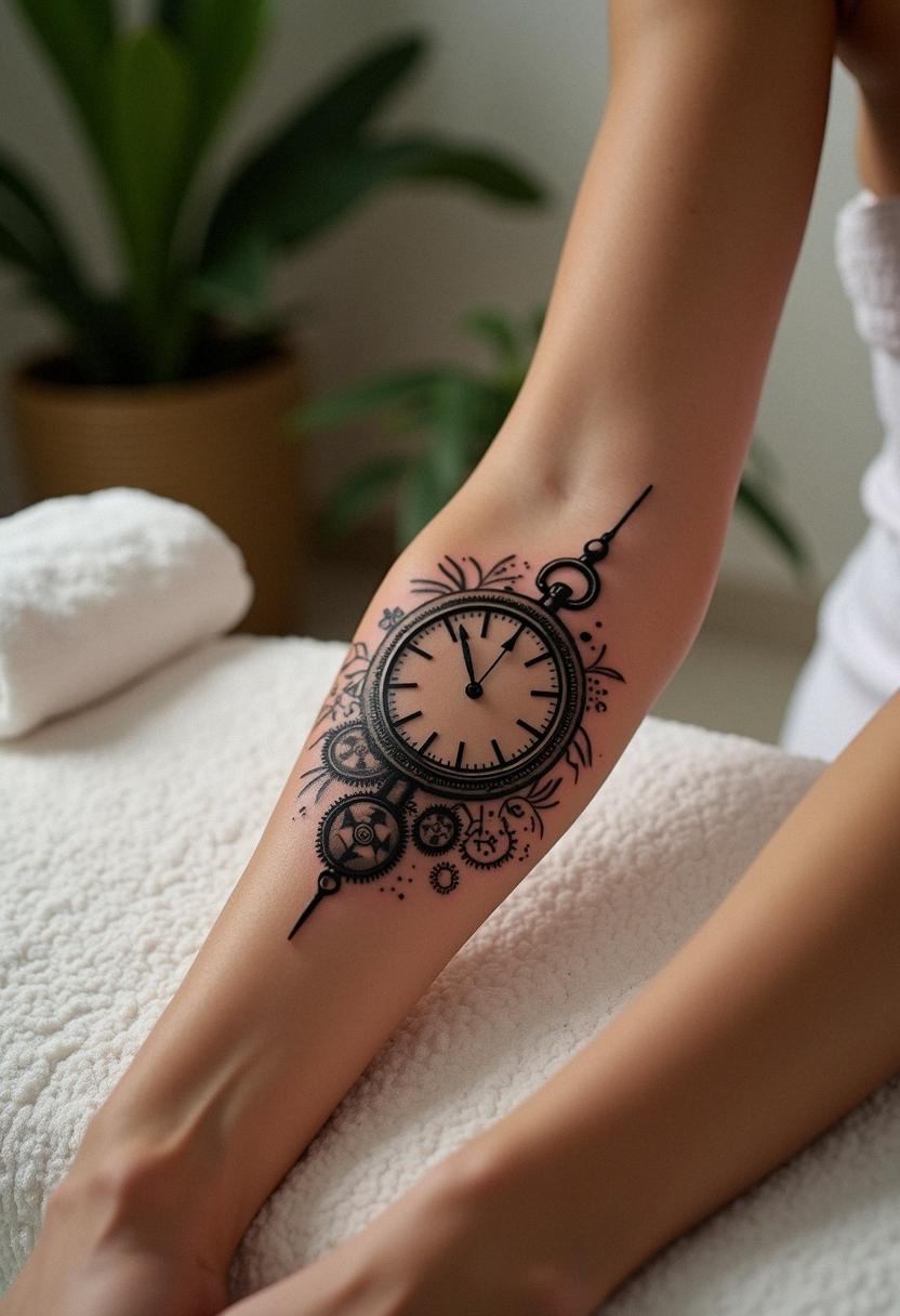 timeless clock tattoo