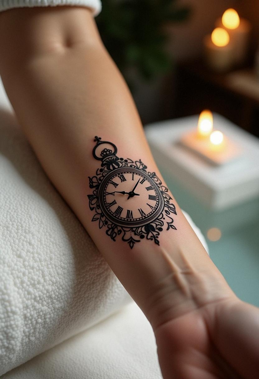 timeless clock tattoo