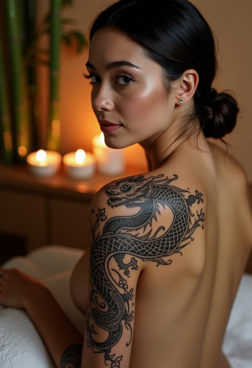 tribal dragon tattoo