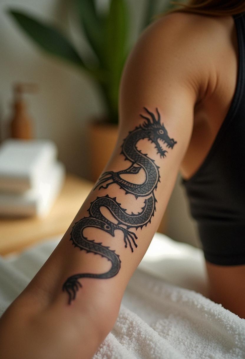 tribal dragon tattoo