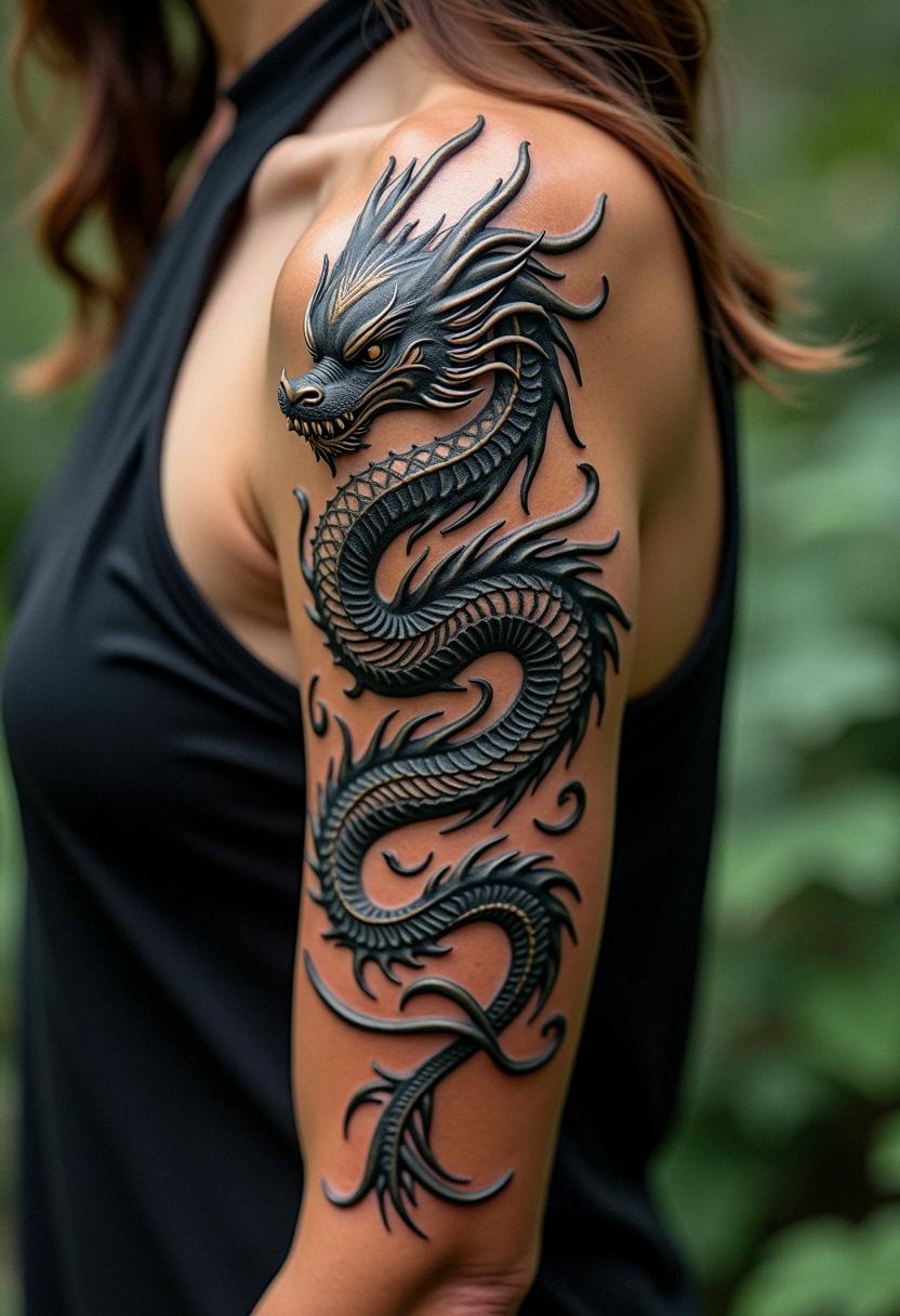 tribal dragon tattoo