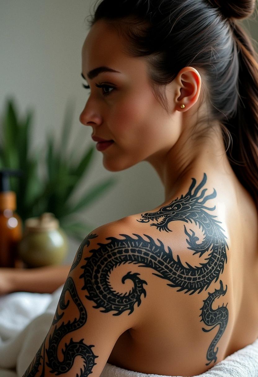 tribal dragon tattoo