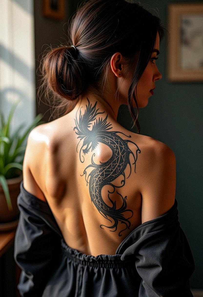 tribal dragon tattoo