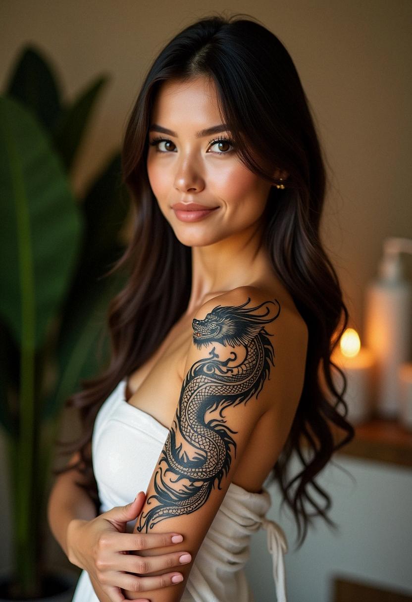 tribal dragon tattoo