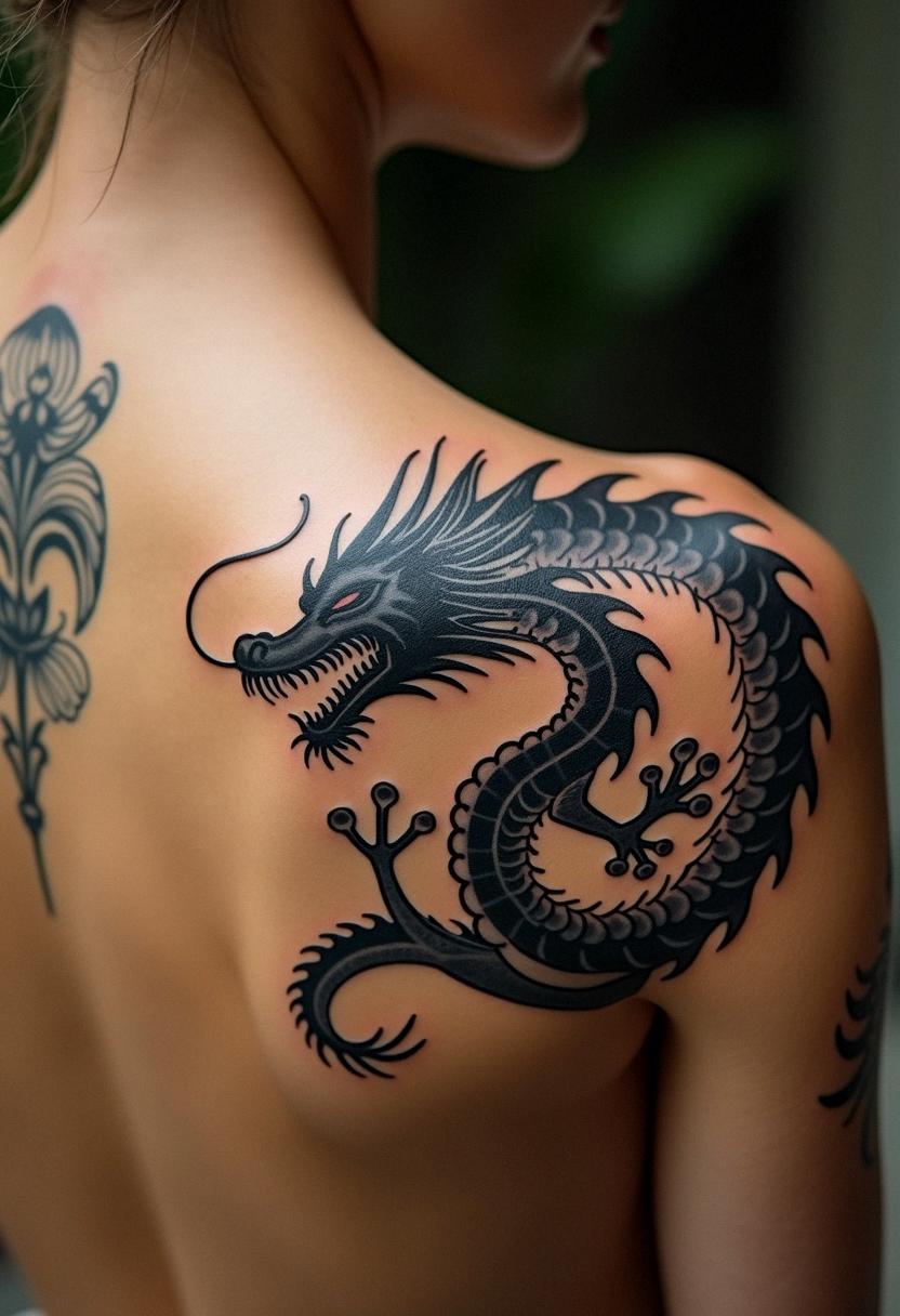 tribal dragon tattoo