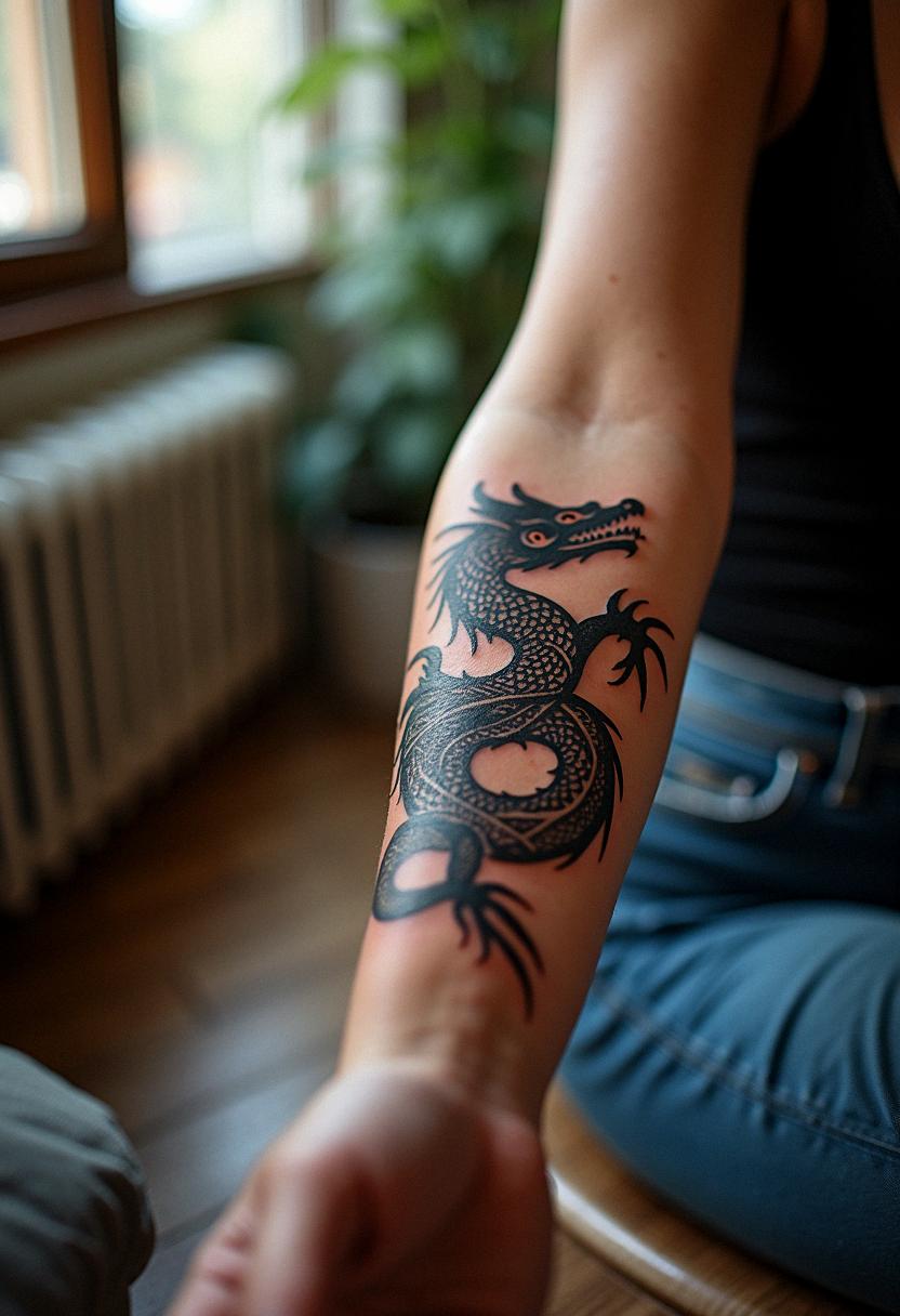 tribal dragon tattoo