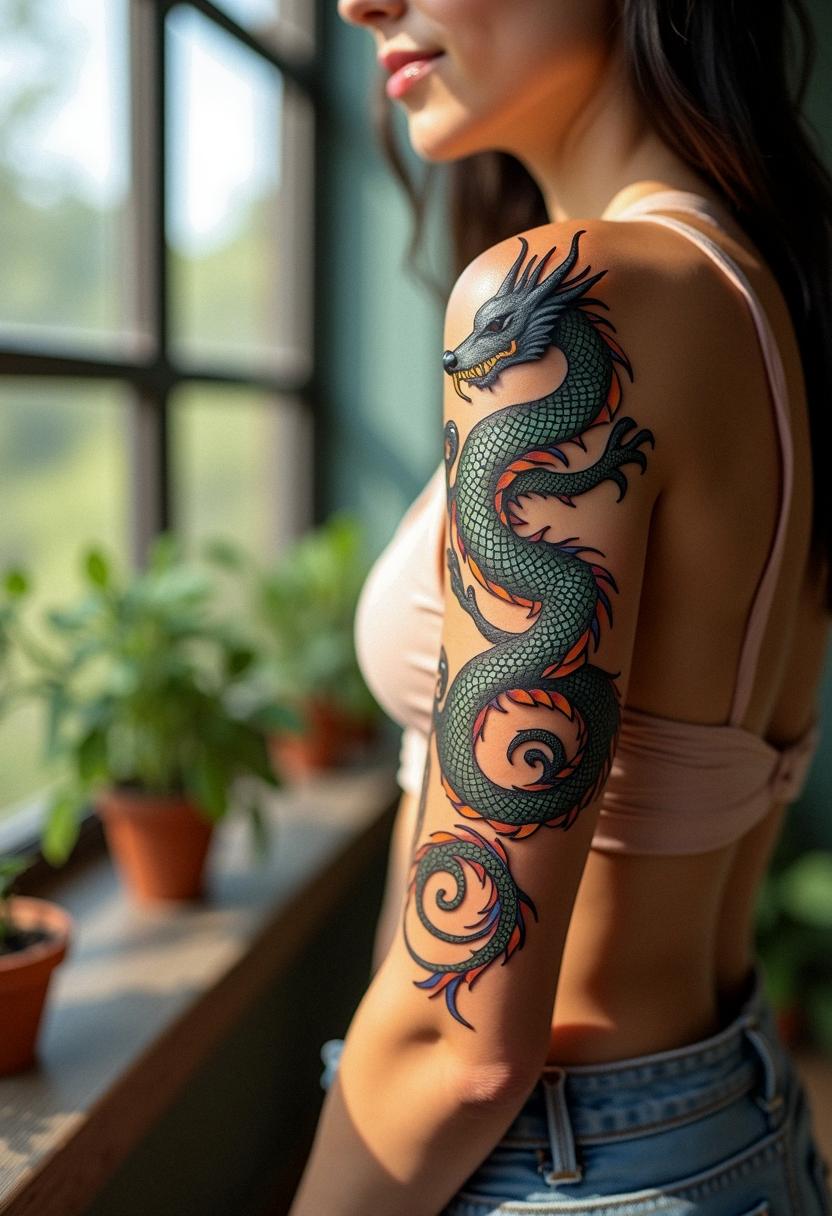 tribal dragon tattoo