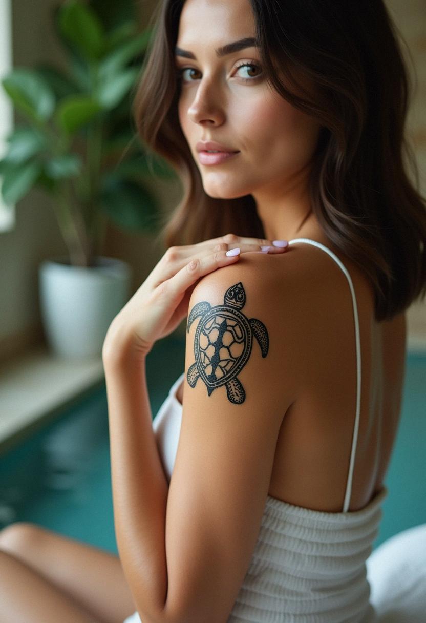 tribal turtle tattoo