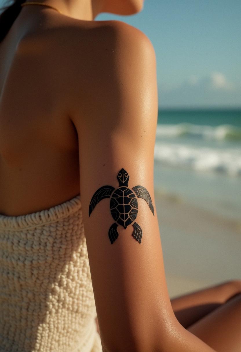 tribal turtle tattoo