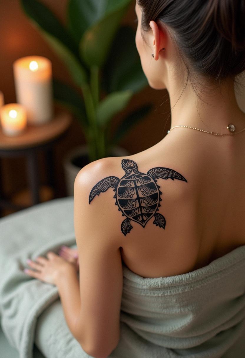 tribal turtle tattoo