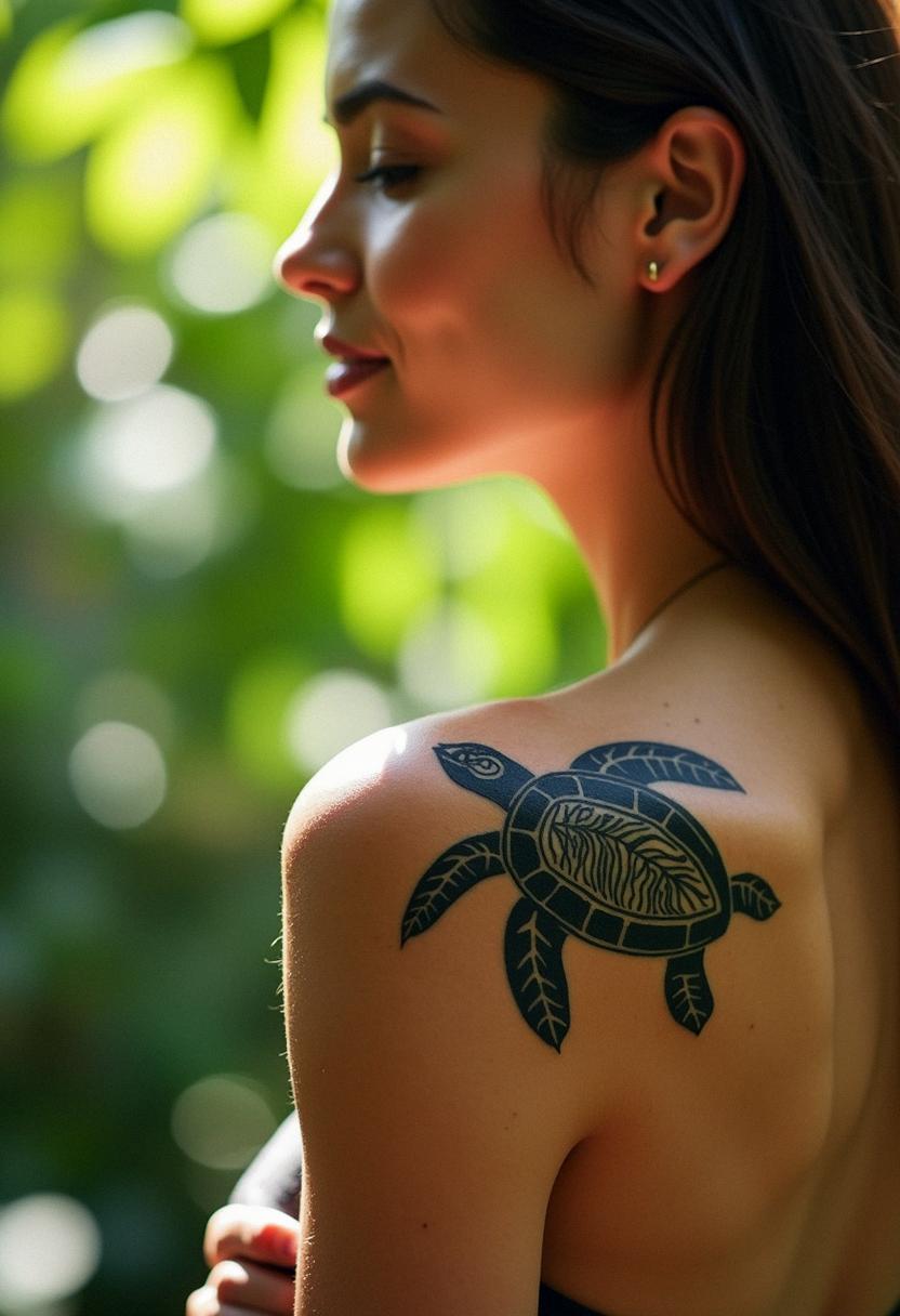 tribal turtle tattoo