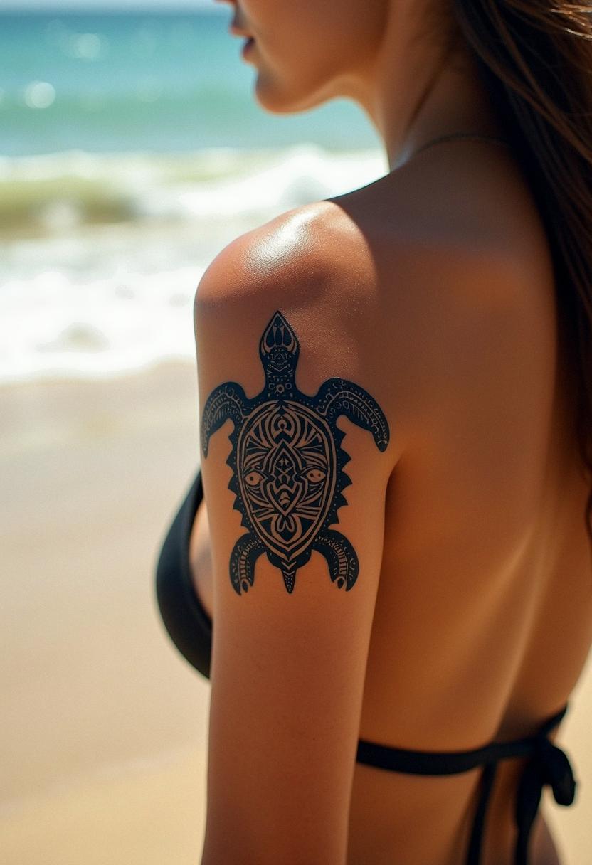 tribal turtle tattoo