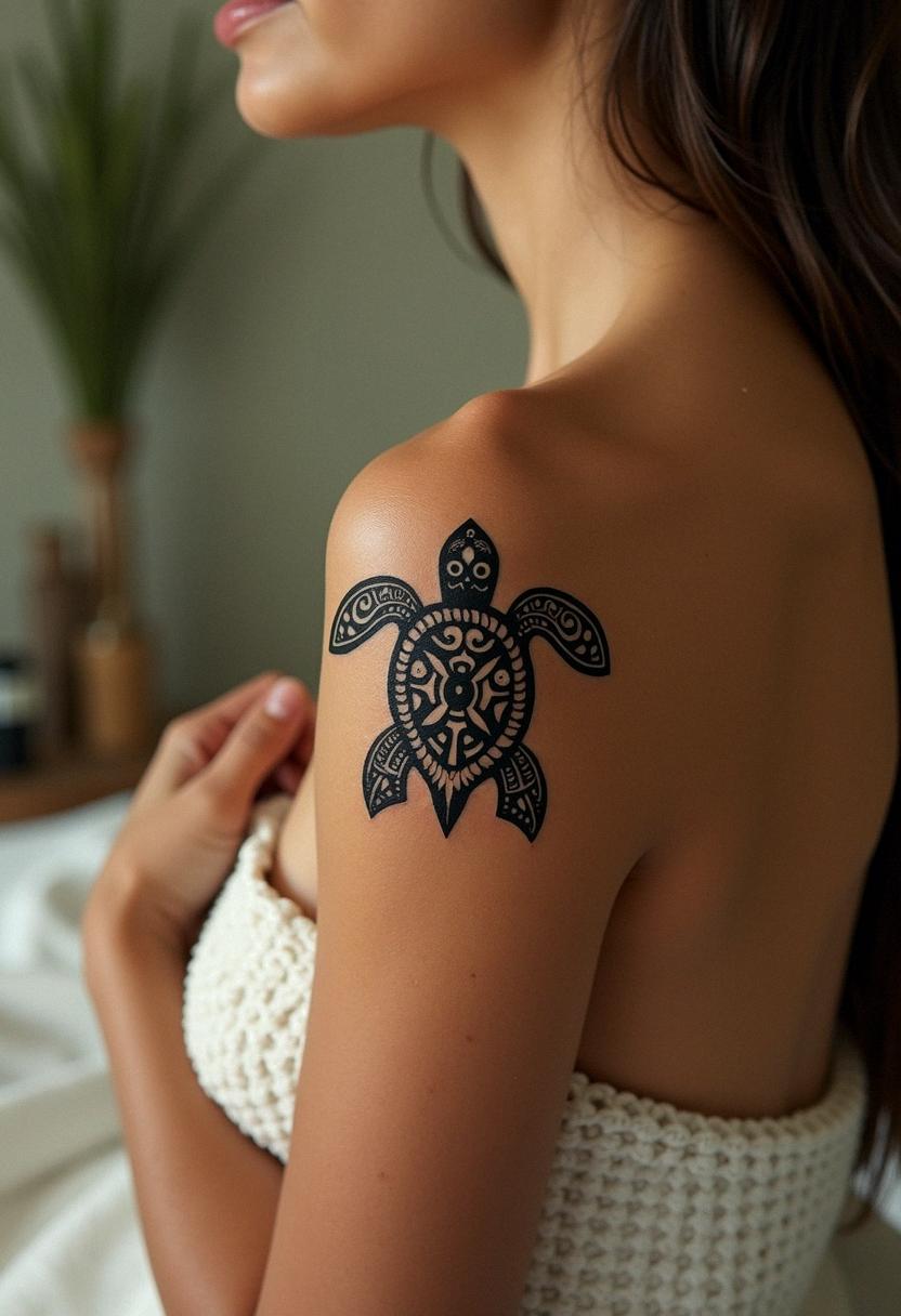 tribal turtle tattoo