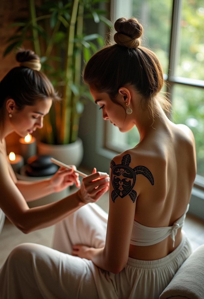 tribal turtle tattoo
