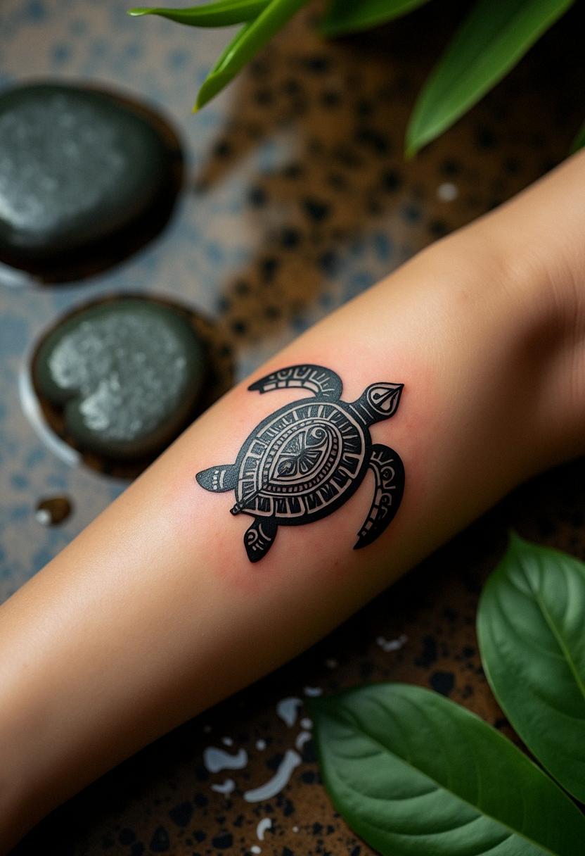 tribal turtle tattoo