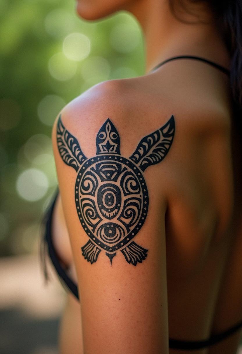 tribal turtle tattoo