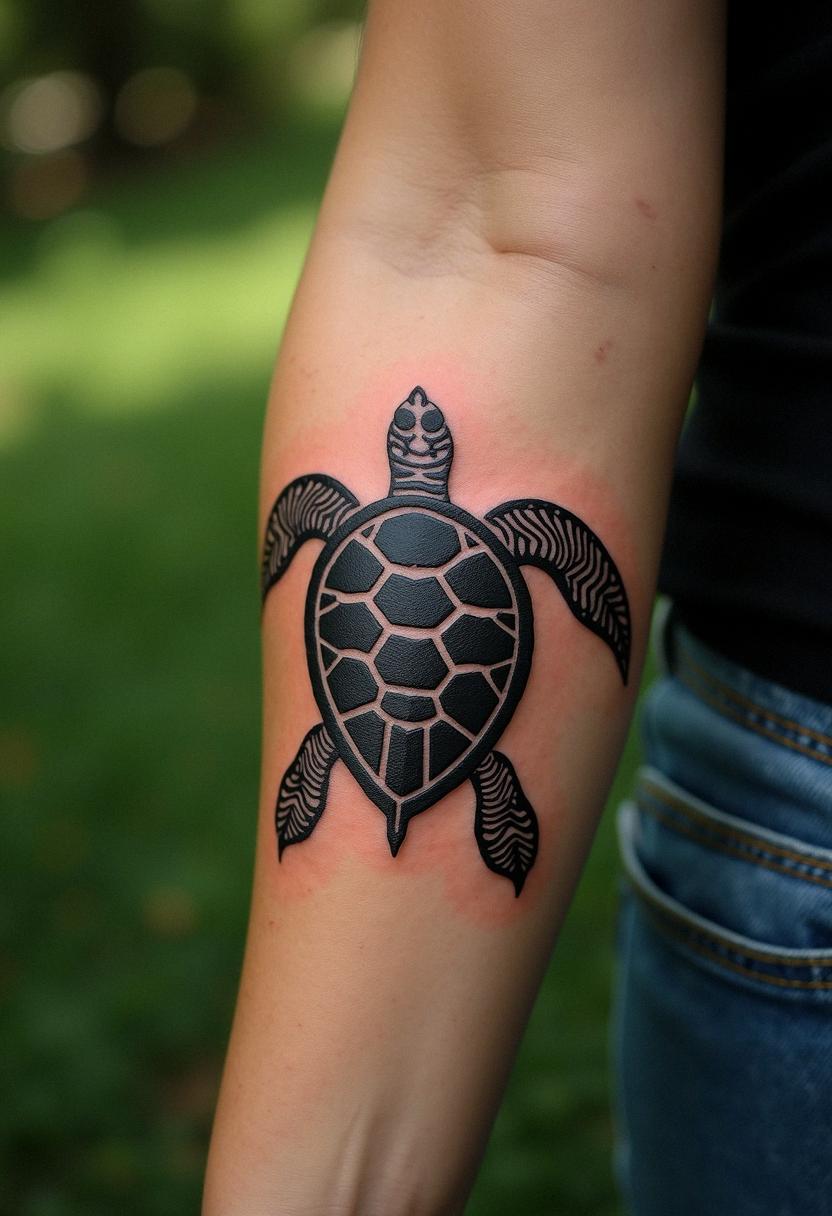 tribal turtle tattoo