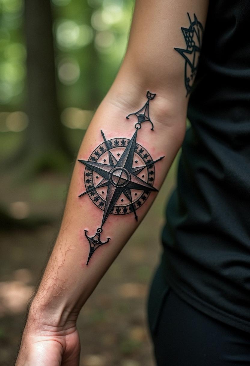 viking compass tattoo