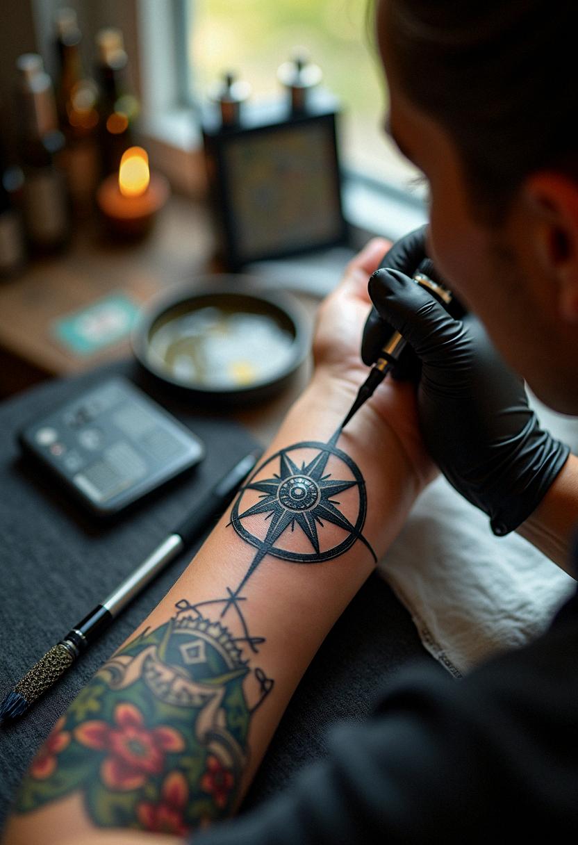 viking compass tattoo