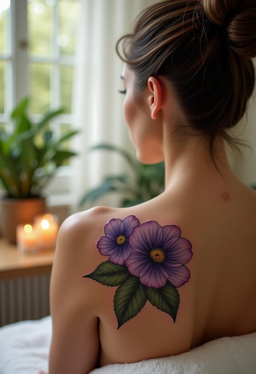 violet tattoo flower