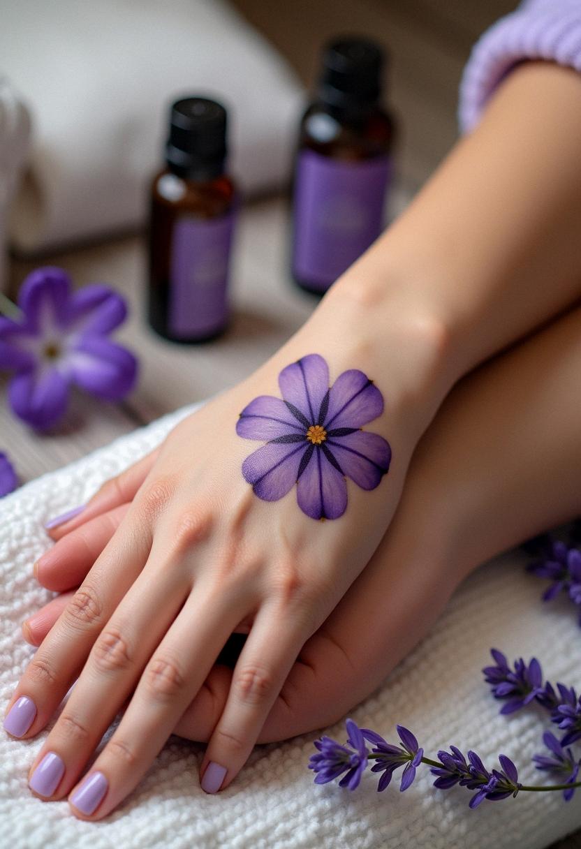 violet tattoo flower