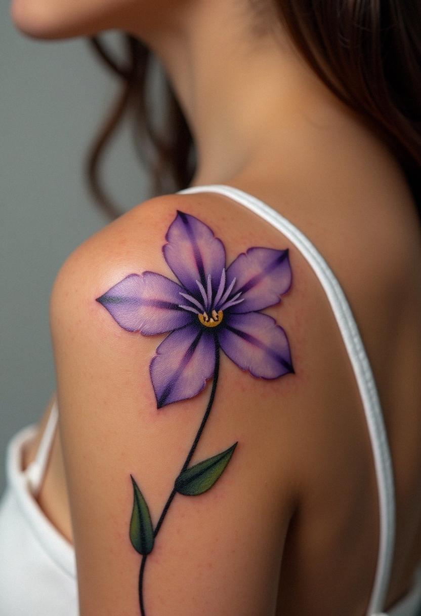 violet tattoo flower